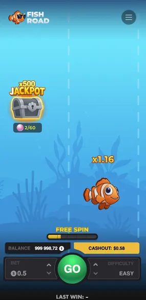 Fish Road Main Screen