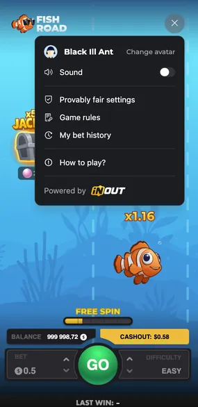 Fish Road Menu